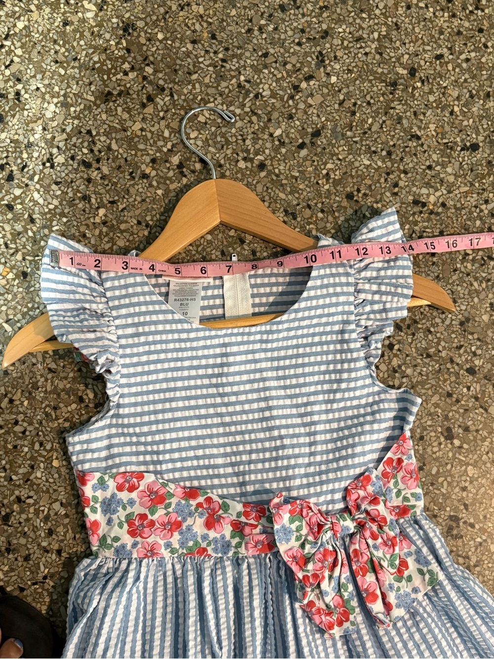 Bonnie Jean Stripe Floral Band Dress Size 10 - Picture 11 of 12